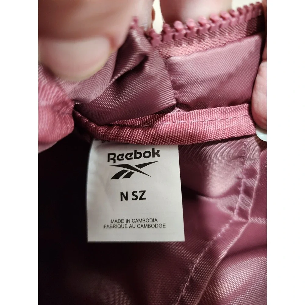 Reebok Quilted Sling Backpack Crossbody Bag Mauve Pink Puffer Athleisure Utility